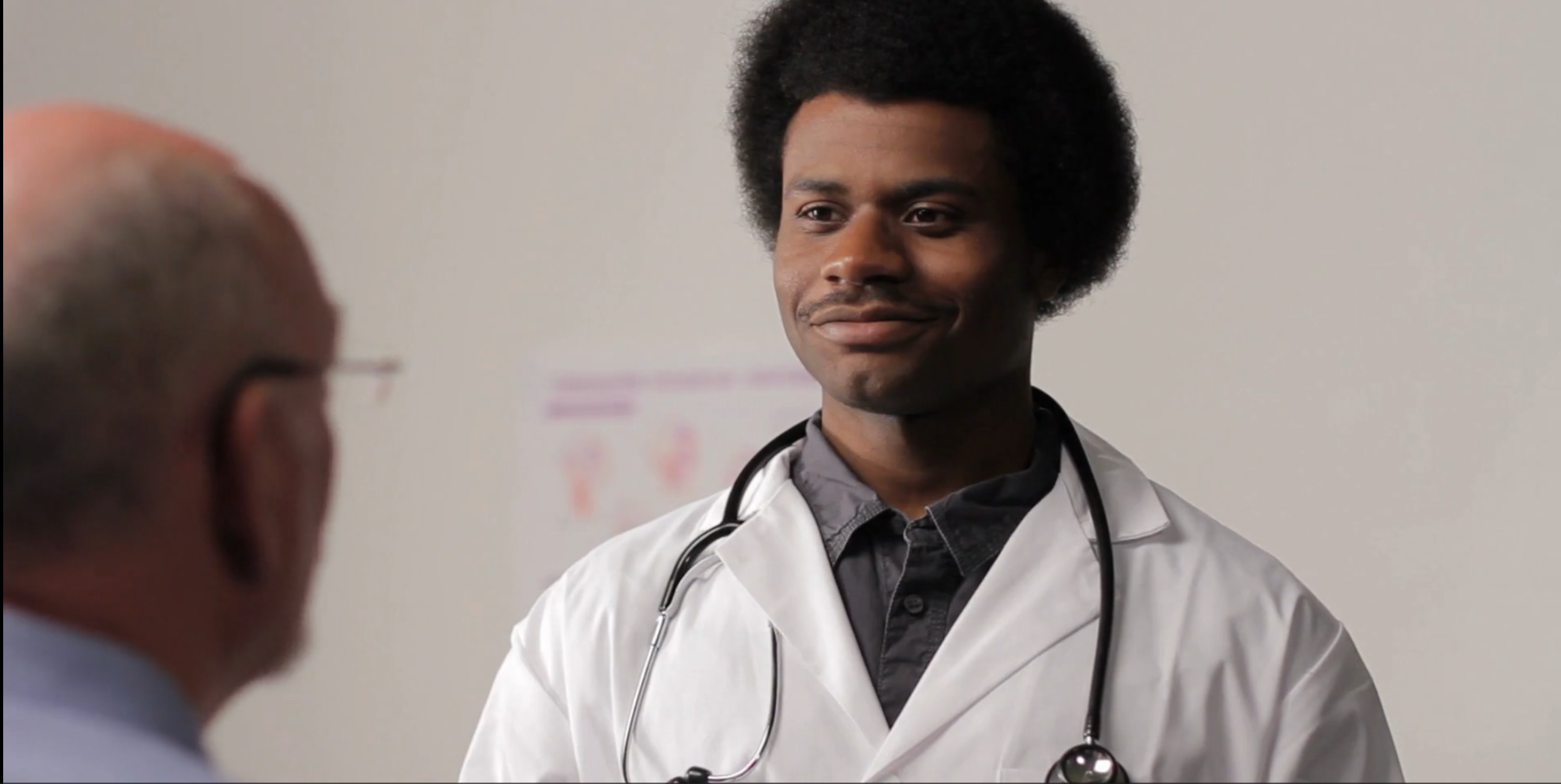 Physician reviewing clinical research data